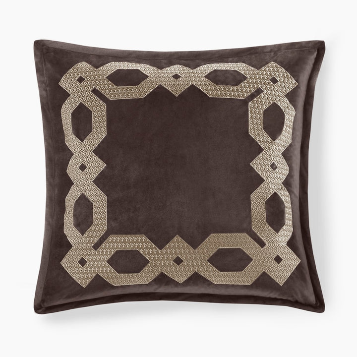 Gracie Mills Mallor Geometric Embroidered Velvet European Pillow Sham - GRACE-14872 Image 1