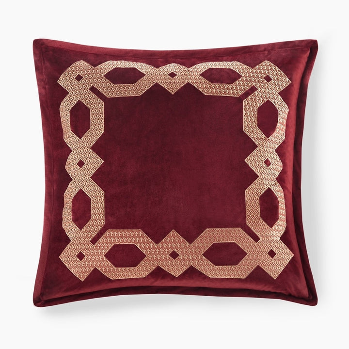 Gracie Mills Mallor Geometric Embroidered Velvet European Pillow Sham - GRACE-14872 Image 3