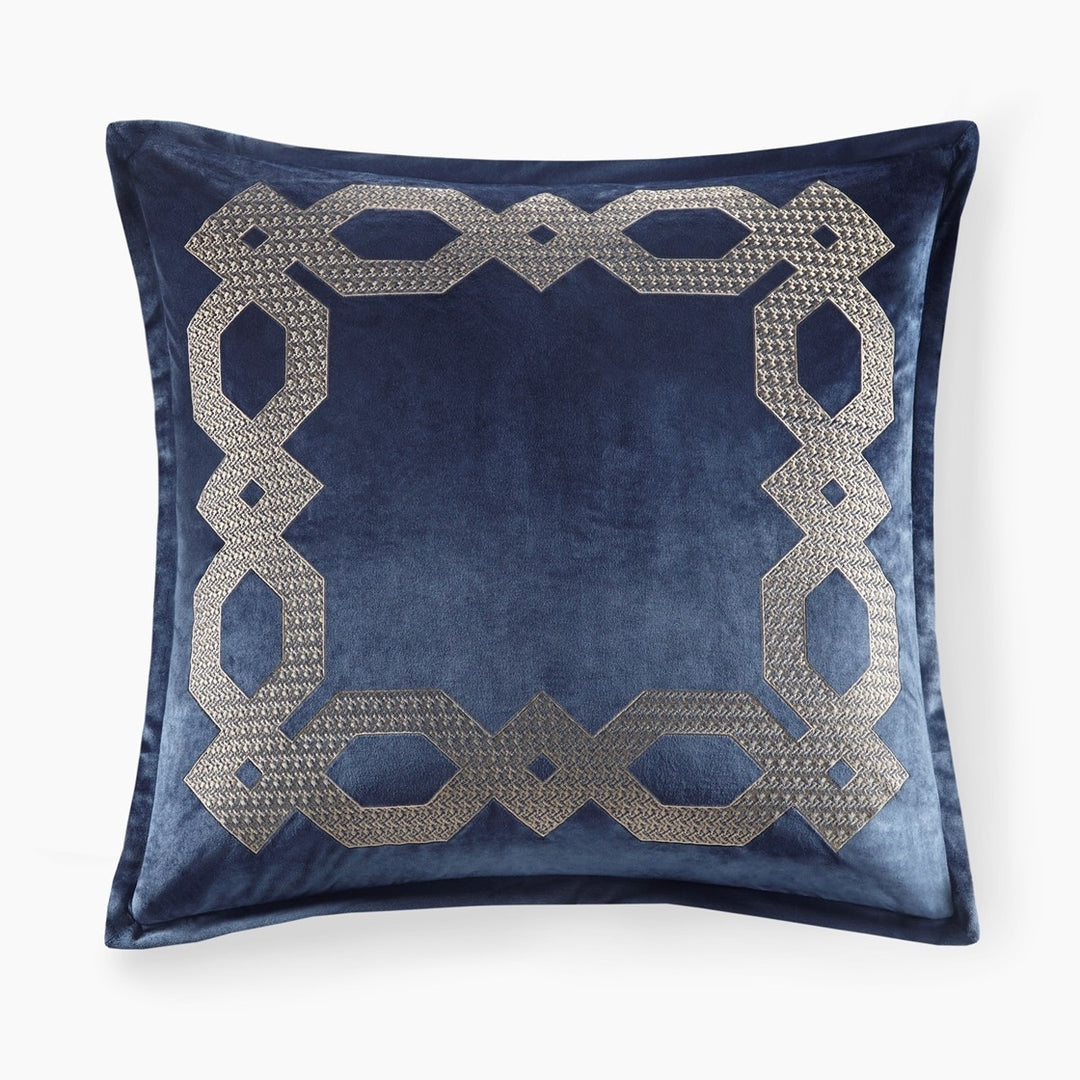 Gracie Mills Mallor Geometric Embroidered Velvet European Pillow Sham - GRACE-14872 Image 4