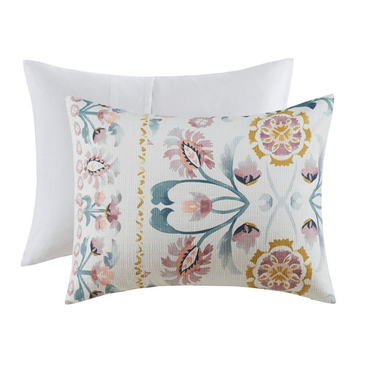 Gracie Mills Swanson 4 Piece Comforter Set Floral Teal Blush Decorative Pillow Image 3