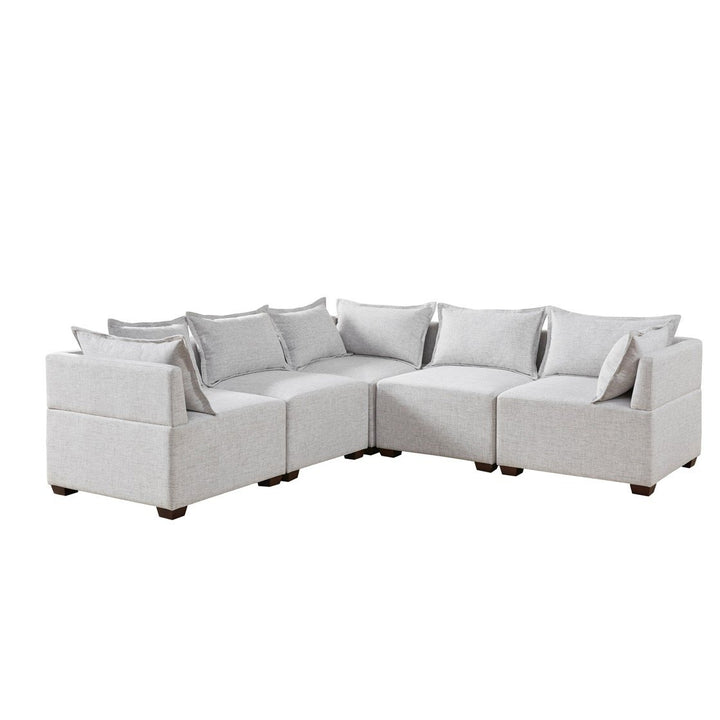 Gracie Mills Wolfe Modular Elegance 5-Piece L-Shape Sofa Ensemble - GRACE-15496 Image 4