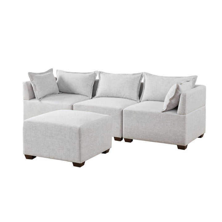 Gracie Mills Wolfe Harmony Haven 4-Piece Modular Sofa with Ottoman - GRACE-15497 Image 1