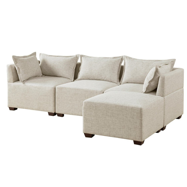 Gracie Mills Wolfe Harmony Haven 4-Piece Modular Sofa with Ottoman - GRACE-15497 Image 4