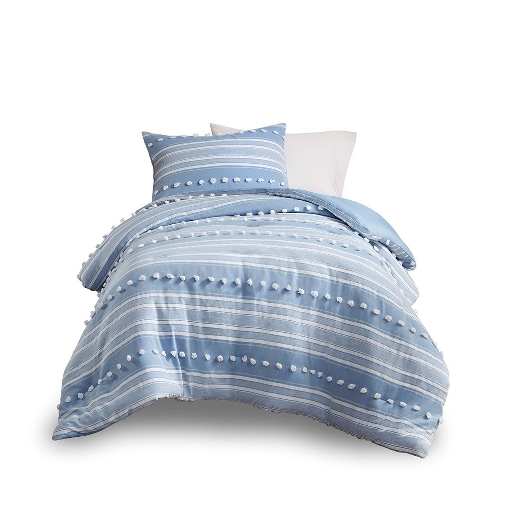 Gracie Mills Dorian Contemporary Striped Clipped Jacquard Comforter Set - GRACE-15543 Image 4