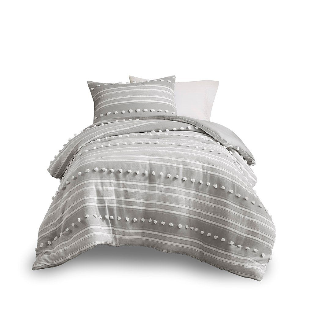 Gracie Mills Dorian Contemporary Striped Clipped Jacquard Comforter Set - GRACE-15543 Image 5