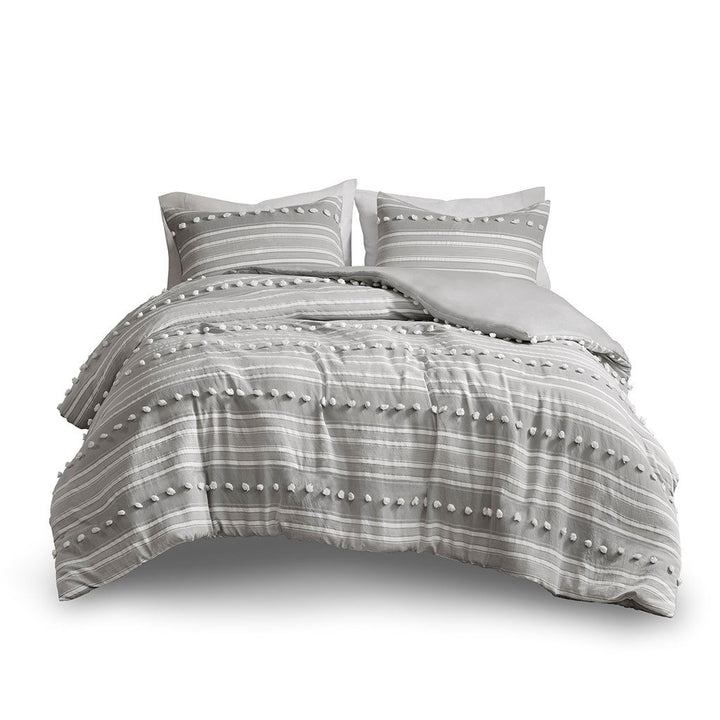 Gracie Mills Dorian Striped Poly Clipped Jacquard Duvet Cover Set - GRACE-15544 Image 4