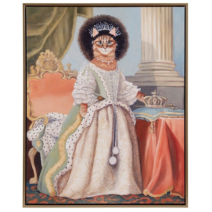 Gracie Mills McBride Framed Canvas Wall Art Kitty Queen Belle GRACE-15562 24x36 Image 1