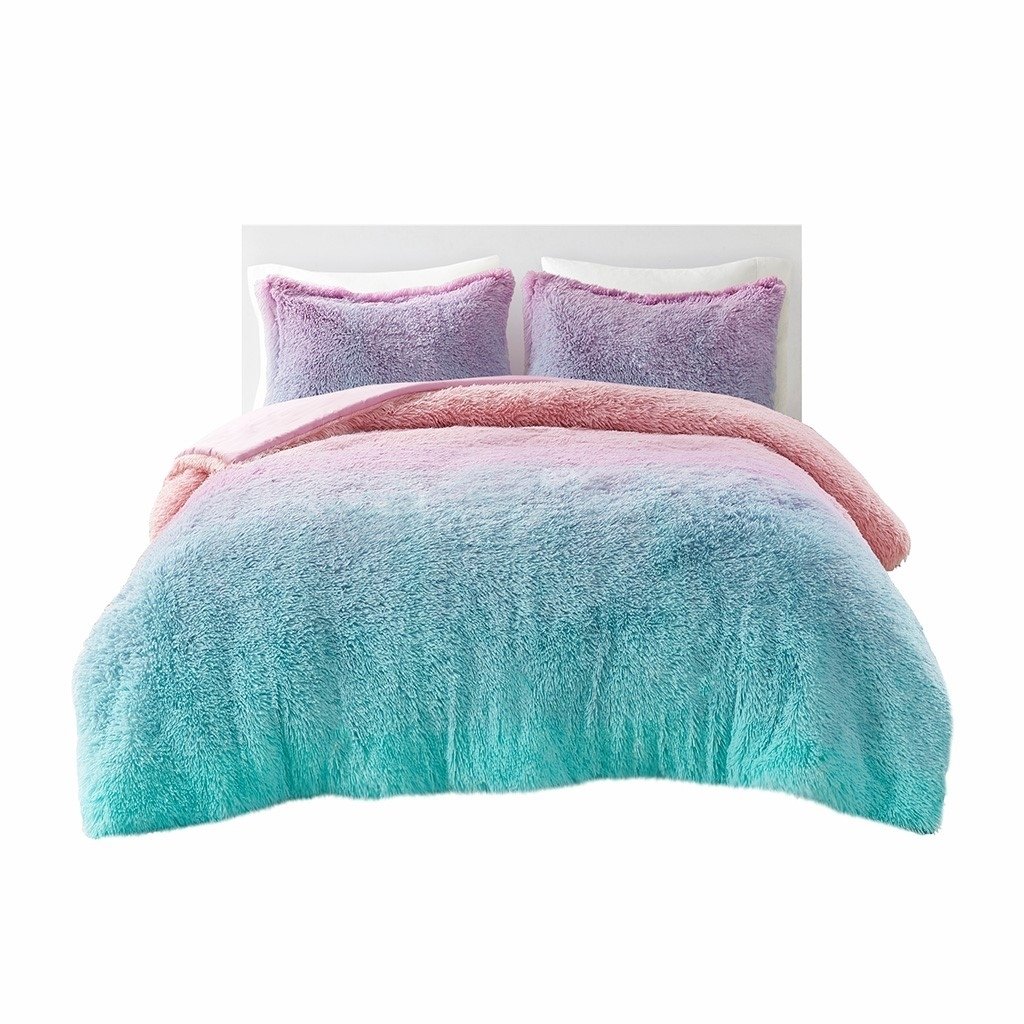 Gracie Mills Herman Luxe Ombre Shaggy Faux faux Duvet Cover Set - GRACE-15593 Image 1