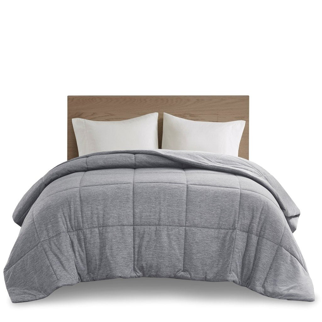 Gracie Mills Heathered Jersey Knit Down Alternative Comforter GRACE-15592 Oversized Image 1