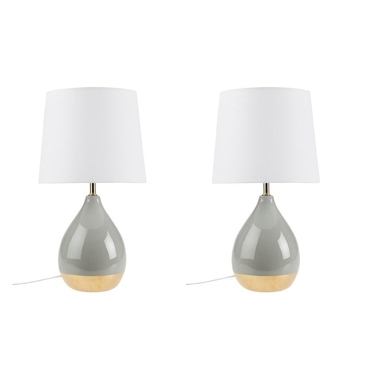 Gracie Mills Gibson Dual-Tone Elegance Ceramic Table Lamp Set of 2 - GRACE-15596 Image 1