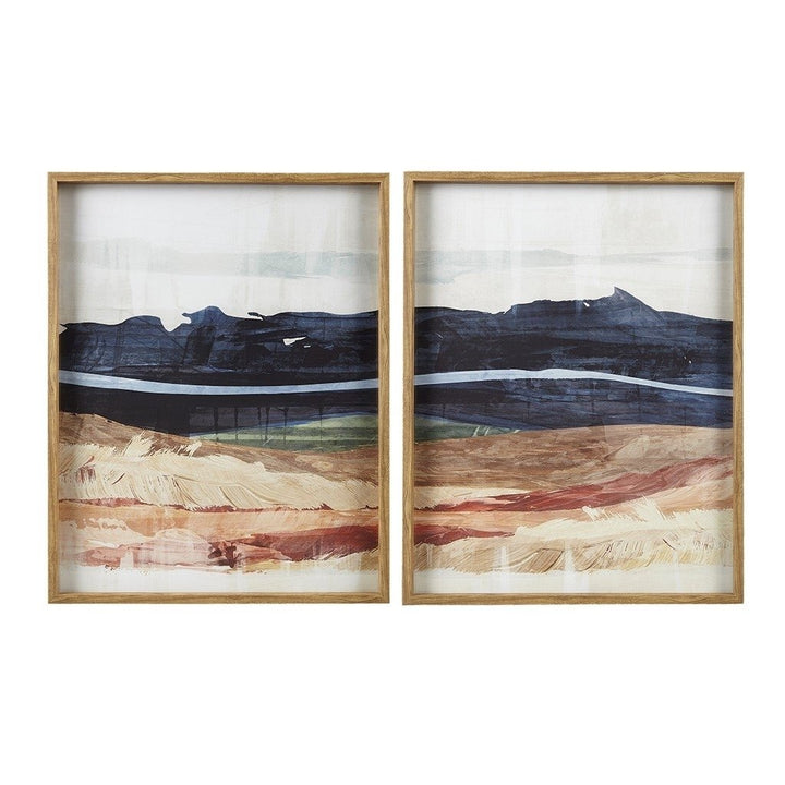 Gracie Mills Hodges 2-Piece Abstract Landscape Glass Wall Art - GRACE-15569 Image 1