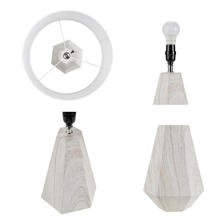 Gracie Mills Janiya 23" Faux Wood Texture Resin Table Lamp - GRACE-15610 Image 3