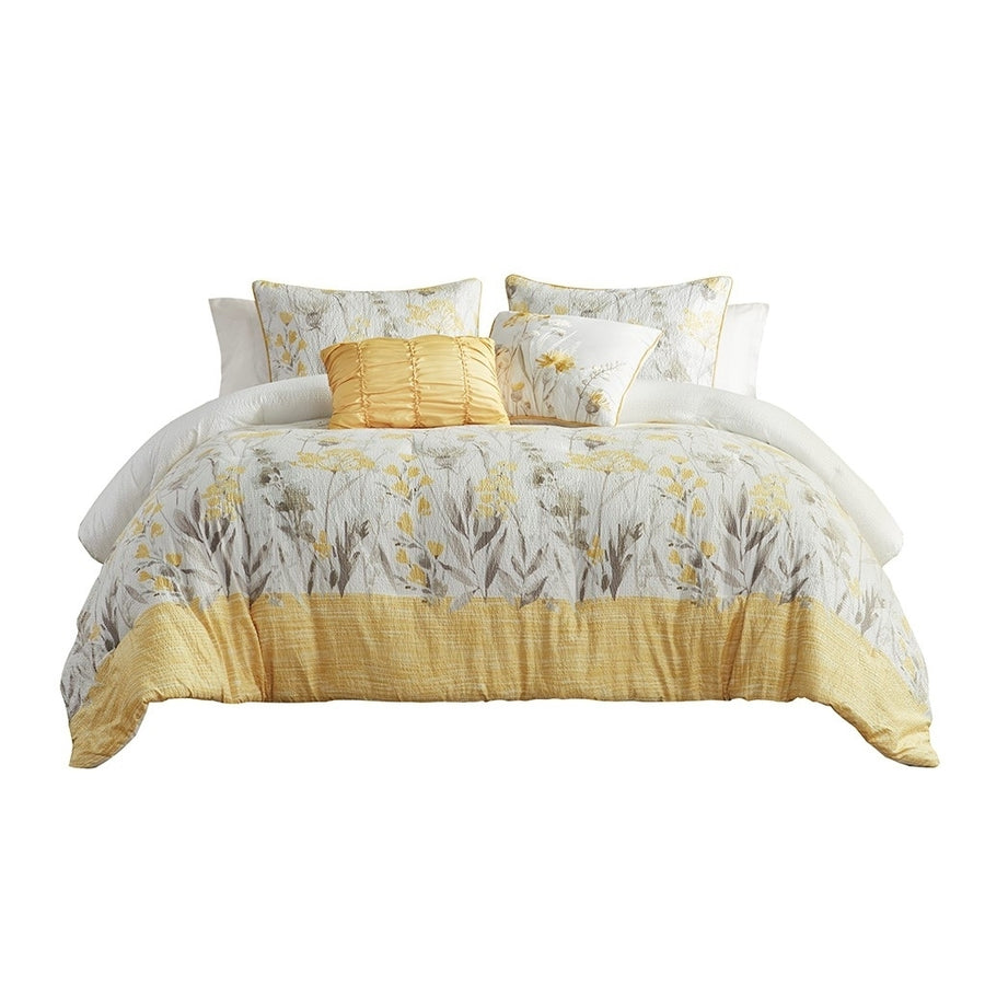 Gracie Mills 5-Piece Cottage Farmhouse Floral Seersucker Comforter Set - GRACE-15791 Image 1