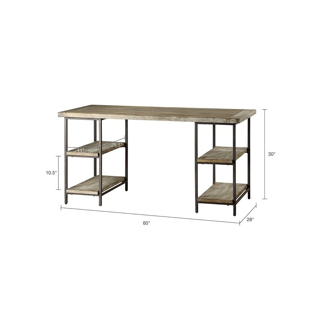 Gracie Mills Nielson Industrial Metal Frame Desk Table - GRACE-3479 Image 1