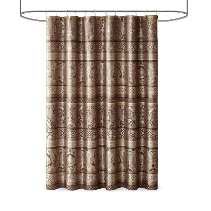 Gracie Mills Bruce Jacquard Leaf Pattern Shower Curtain - GRACE-6297 Image 1