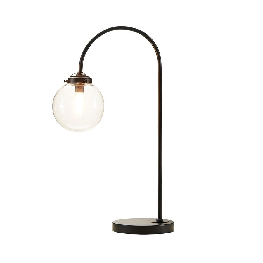 Gracie Mills Aileen Industrial Arched Metal Table Lamp with Glass Globe Bulb - GRACE-6461 Image 1