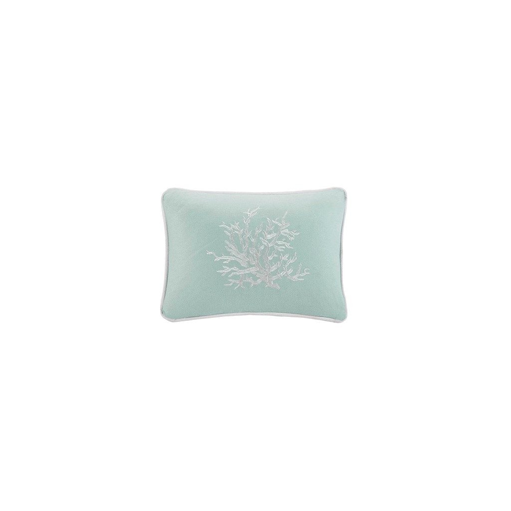 Gracie Mills Douglass Coastal Cotton Jacquard Pillow Aqua 12x16 Inch GRACE-658 Image 1