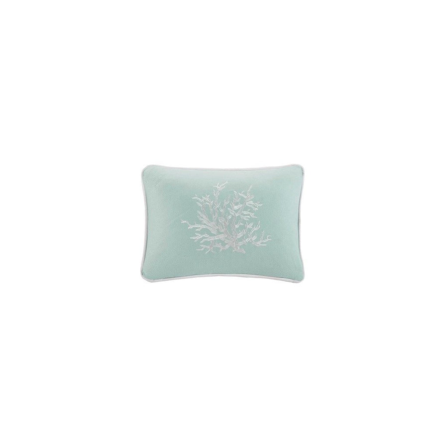 Gracie Mills Douglass Coastal Cotton Jacquard Pillow Aqua 12x16 Inch GRACE-658 Image 1