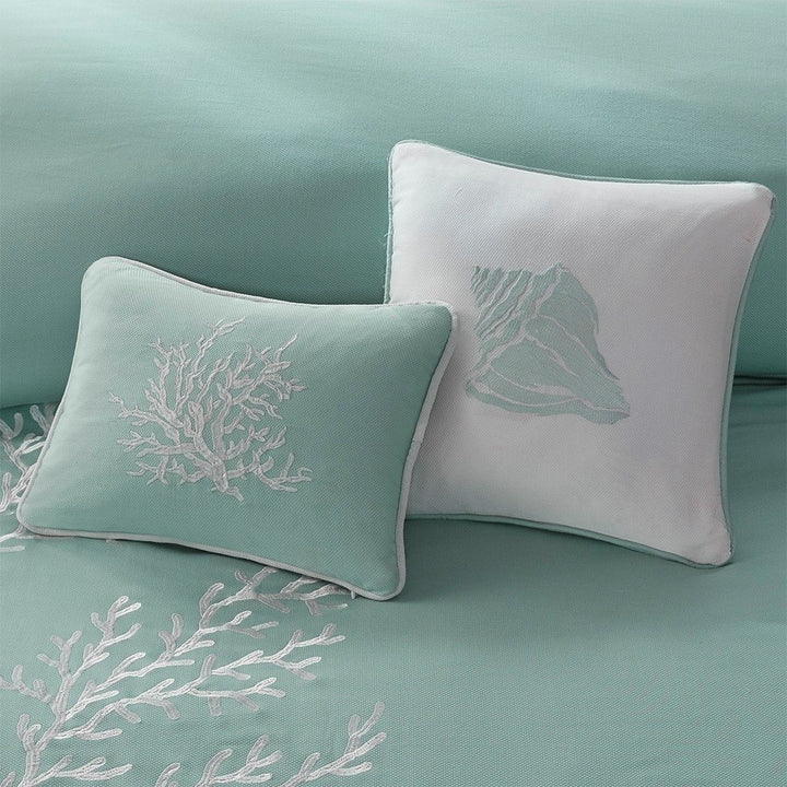 Gracie Mills Douglass Coastal Cotton Jacquard Pillow Aqua 12x16 Inch GRACE-658 Image 2