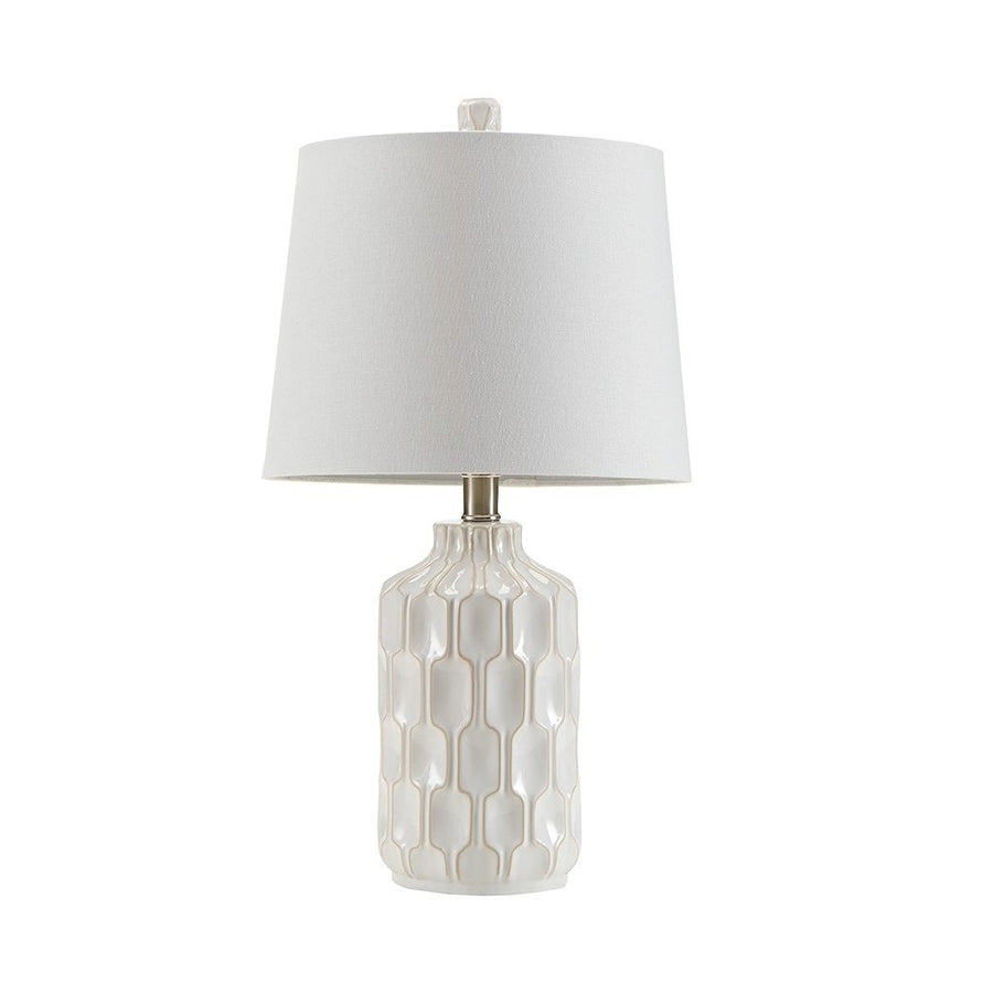Gracie Mills Siena Ceramic Table Lamp with Contoured Ivory Base - GRACE-6810 Image 1