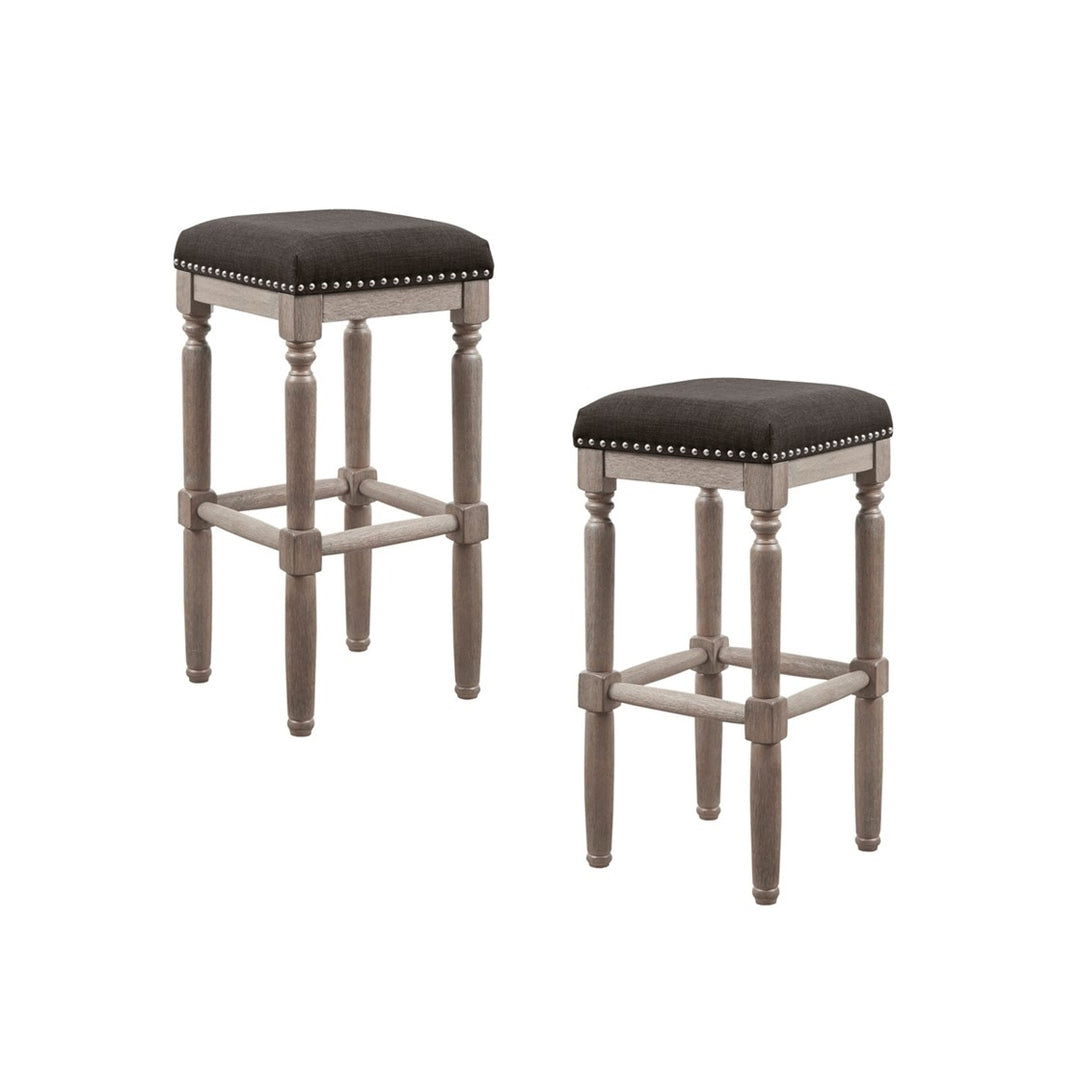 Gracie Mills Nielson Reclaimed Wood Bar Stool Set (Set of 2) - GRACE-6928 Image 1