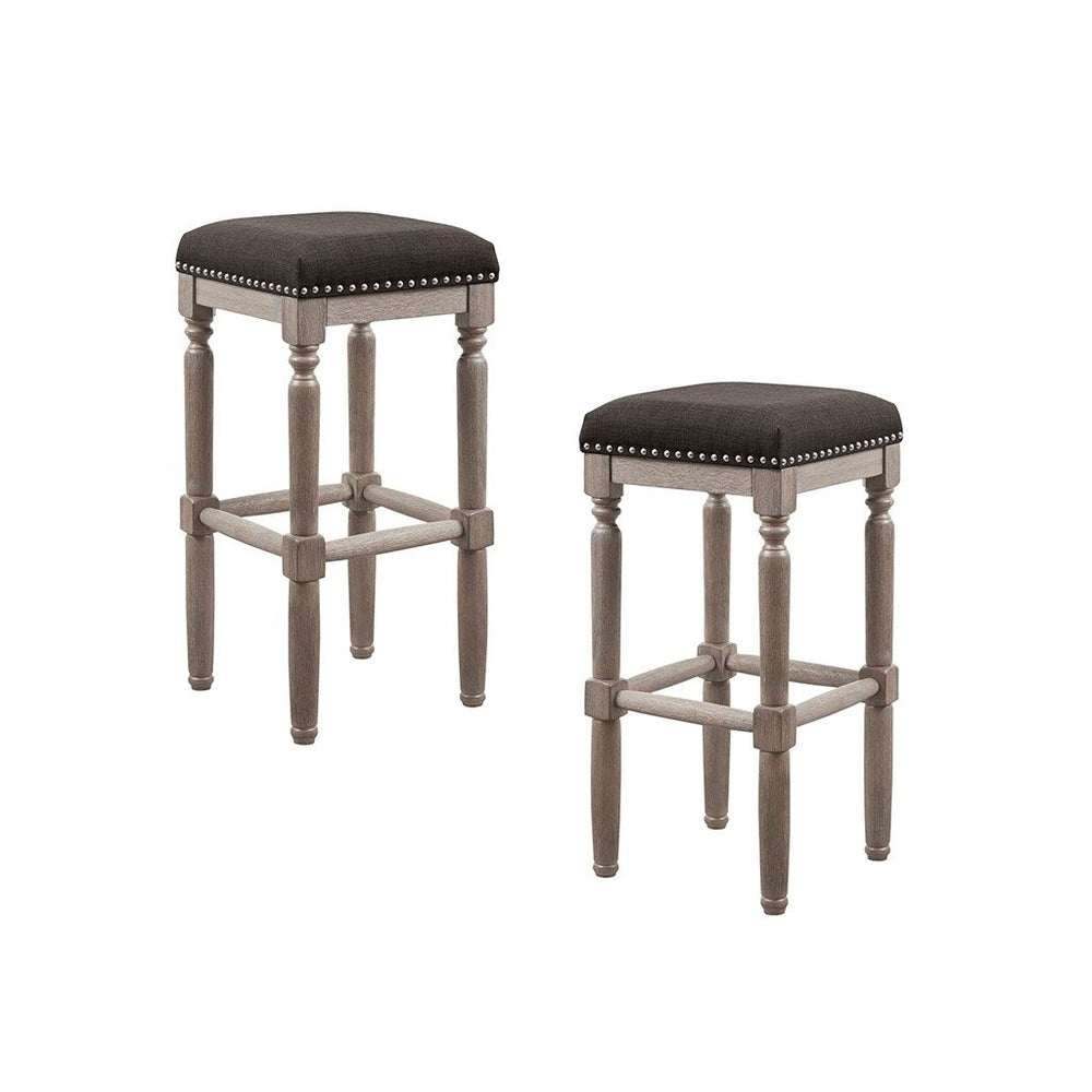 Gracie Mills Nielson Reclaimed Wood Bar Stool Set (Set of 2) - GRACE-6928 Image 2