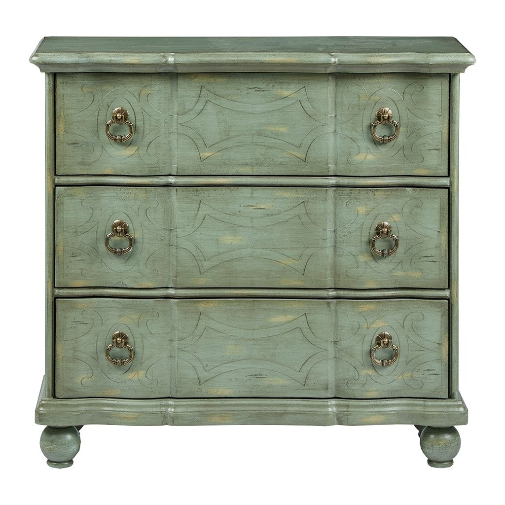 Gracie Mills Viera Hand-Painted Blue-Green Accent Chest with Scrolling Detail - GRACE-8124 Image 3
