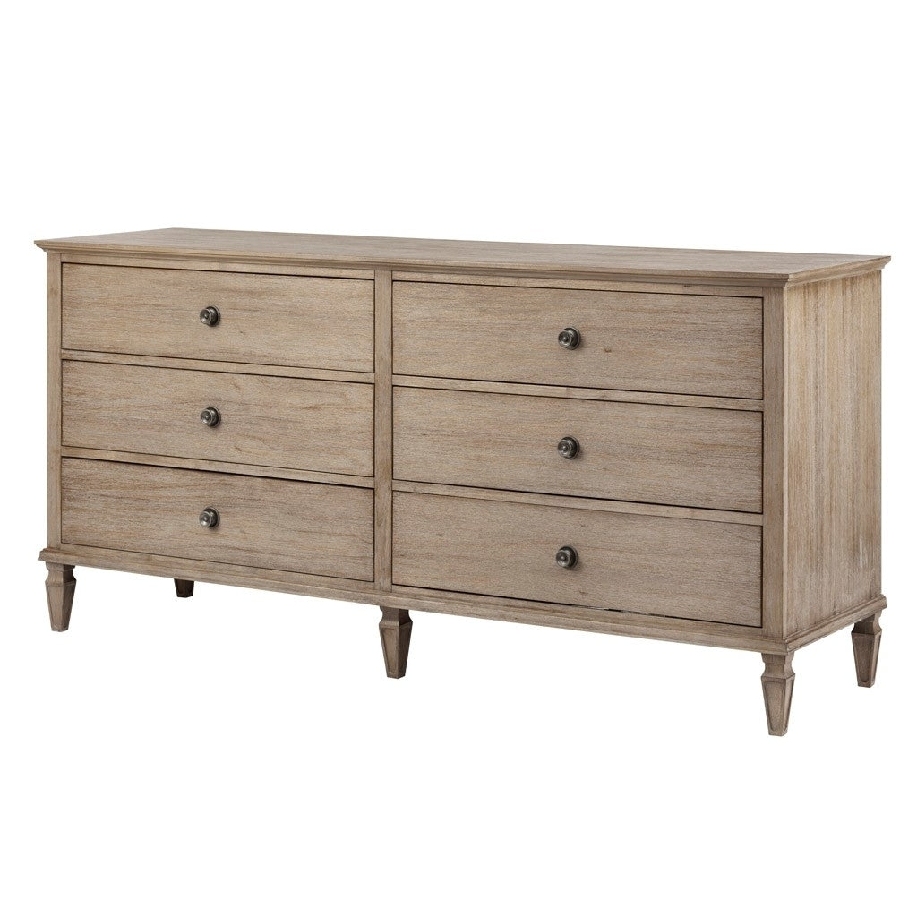 Gracie Mills Bolton 6-Drawer Dresser Grey Wire-Brushed Finish GRACE-8032 Image 1