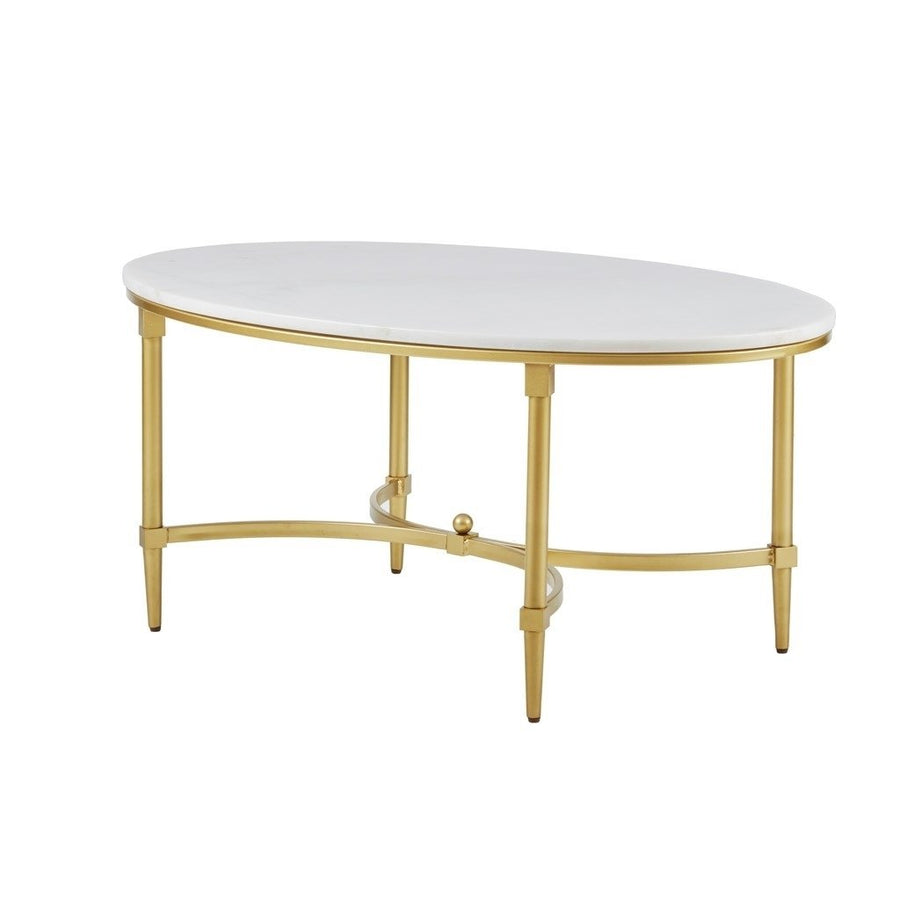 Gracie Mills Marlee Sophisticated Marble Coffee Table with Gold Legs - Assembly Required - GRACE-8614 Image 1