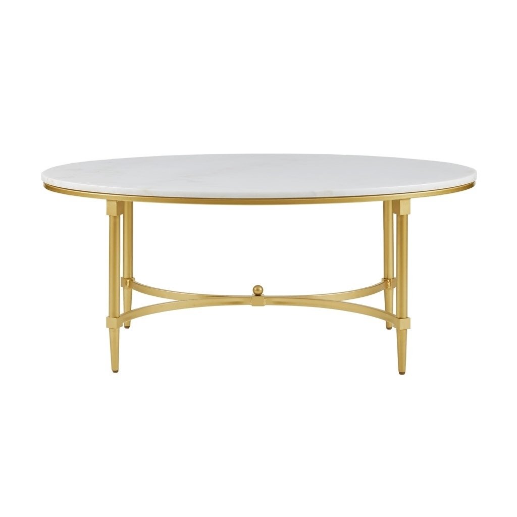 Gracie Mills Marlee Sophisticated Marble Coffee Table with Gold Legs - Assembly Required - GRACE-8614 Image 2