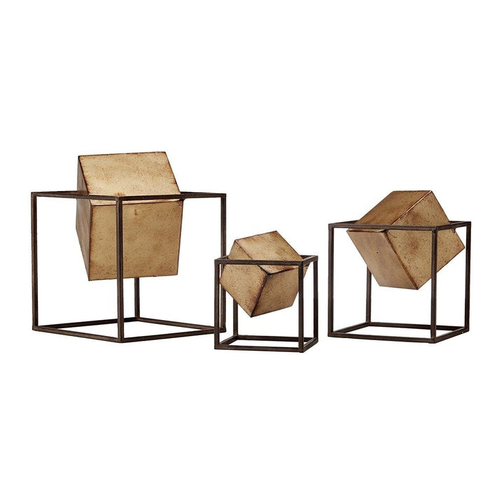 Gracie Mills Aaron 3-Piece Cubes Tabletop Decor Set - GRACE-8734 Image 1