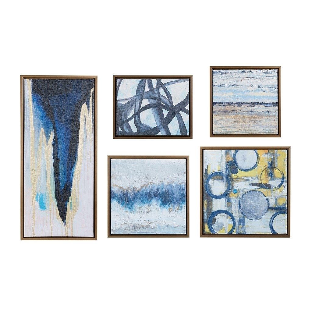 Gracie Mills Haynes Blakely Bering Abstract 5-Piece Canvas Set - GRACE-8768 Image 1