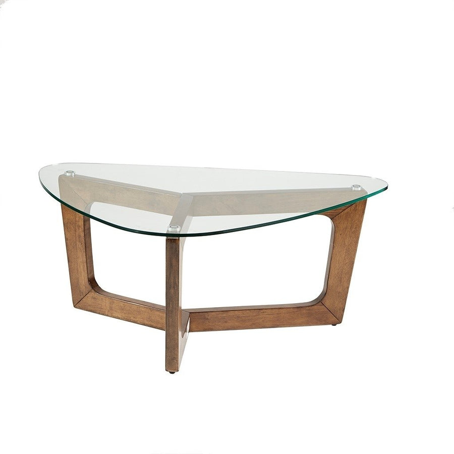 Gracie Mills Lainey Modern Triangle Coffee Table with Solid Wood Frame - GRACE-9703 Image 1