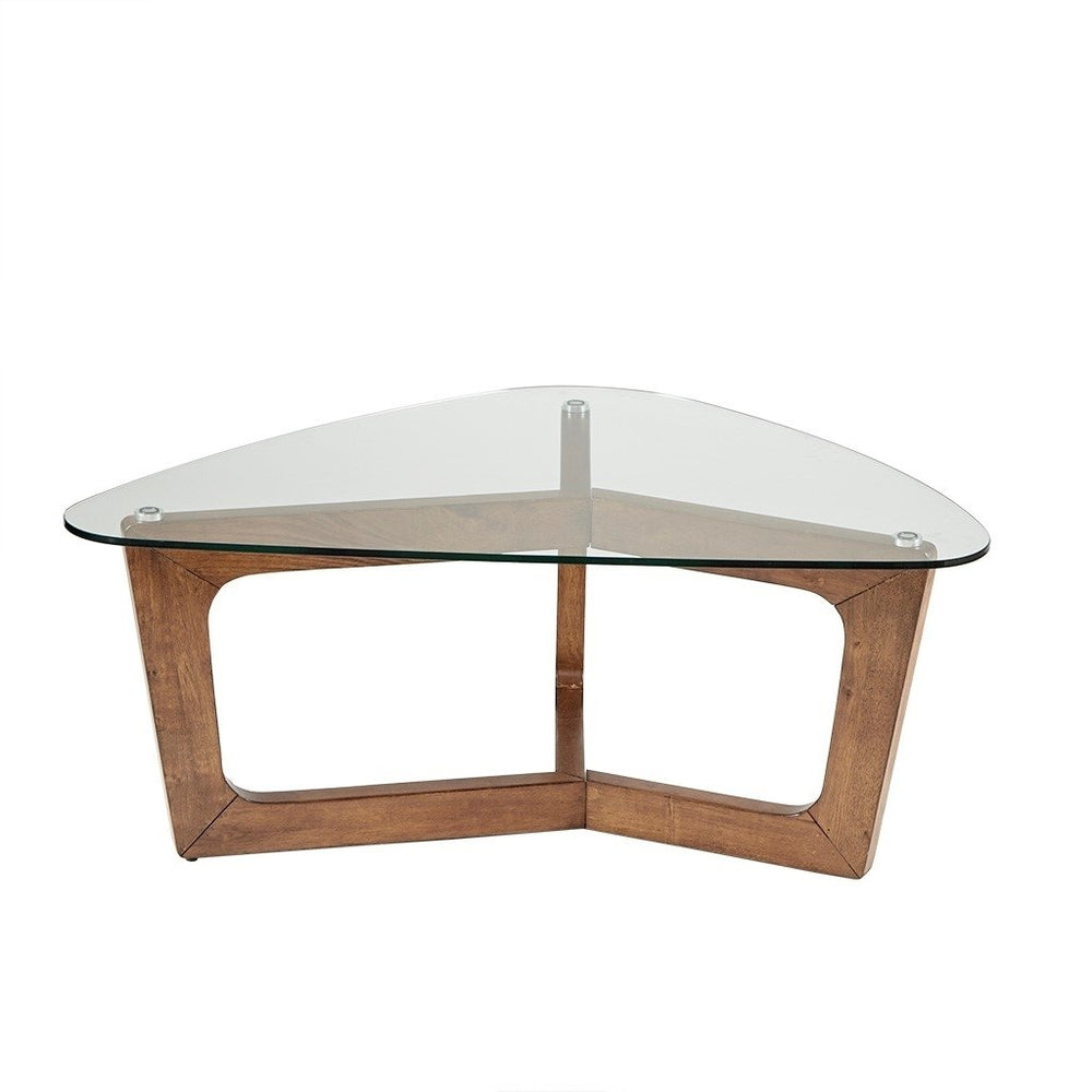 Gracie Mills Lainey Modern Triangle Coffee Table with Solid Wood Frame - GRACE-9703 Image 2