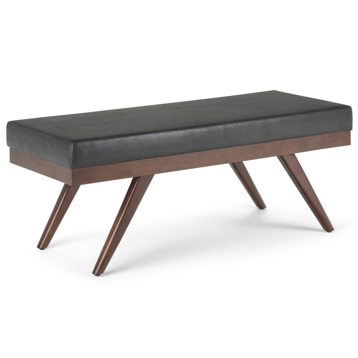 Chanelle Ottoman Bench in Distressed Vegan Leather Image 1