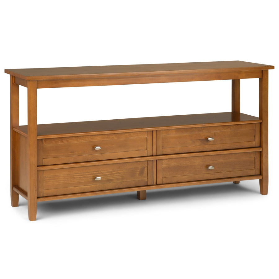 Warm Shaker Wide Console Table Image 1