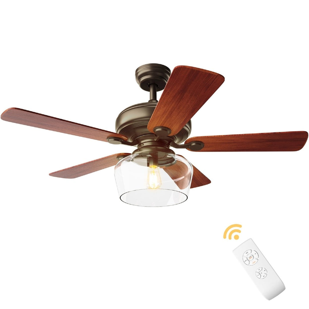 52" Vintage Ceiling Fan Light w/ Remote Control Reversible Blades Home Indoor Image 1