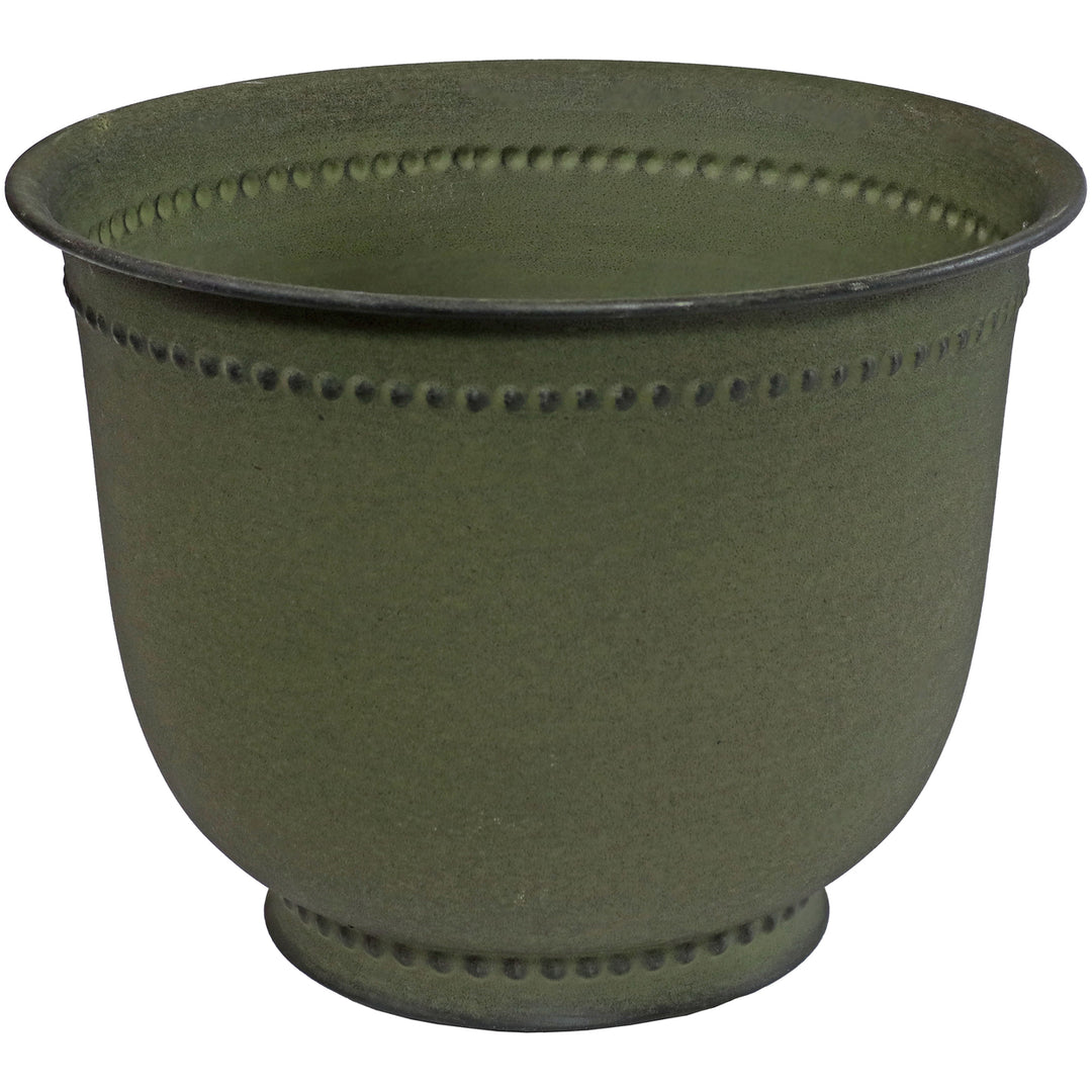 Sunnydaze Michael Metal Planter - 14.5 in - Matte Sage - Set of 2 Image 9