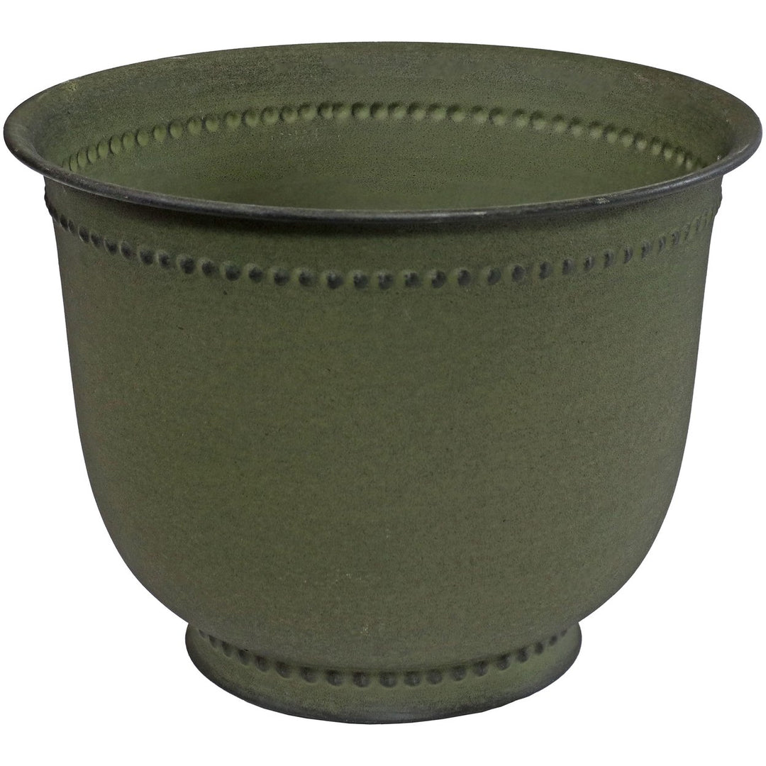 Sunnydaze Michael Metal Planter - 14.5 in - Matte Sage - Set of 2 Image 11