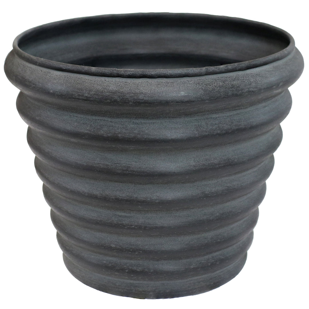 Sunnydaze Molly Metal Planter - 12.5 in - Matte Gray - Set of 2 Image 7