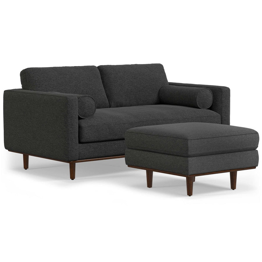 Morrison 72-inch Sofa and Ottoman Set in Woven-Blend Fabric Image 1