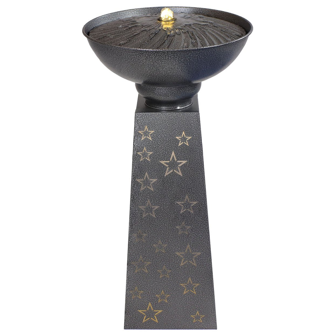 Sunnydaze Starry Sky Galvanized Iron Outdoor Fountain with LEDs - 31.25" Image 9