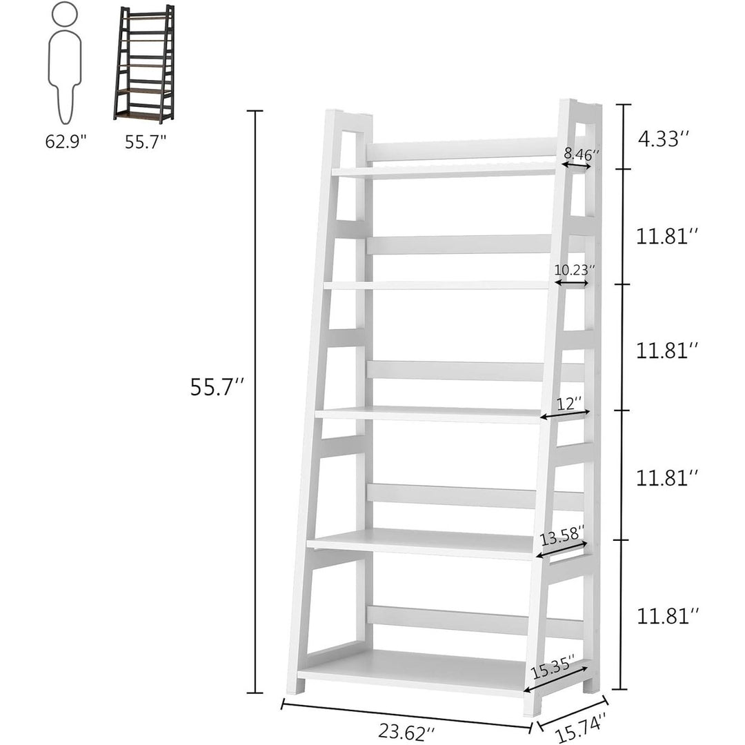 Tribesigns 5-Tier Bookshelf Modern Bookcase, 5 Shelf Ladder Shelf Book Storage Shelf Organizer Image 4