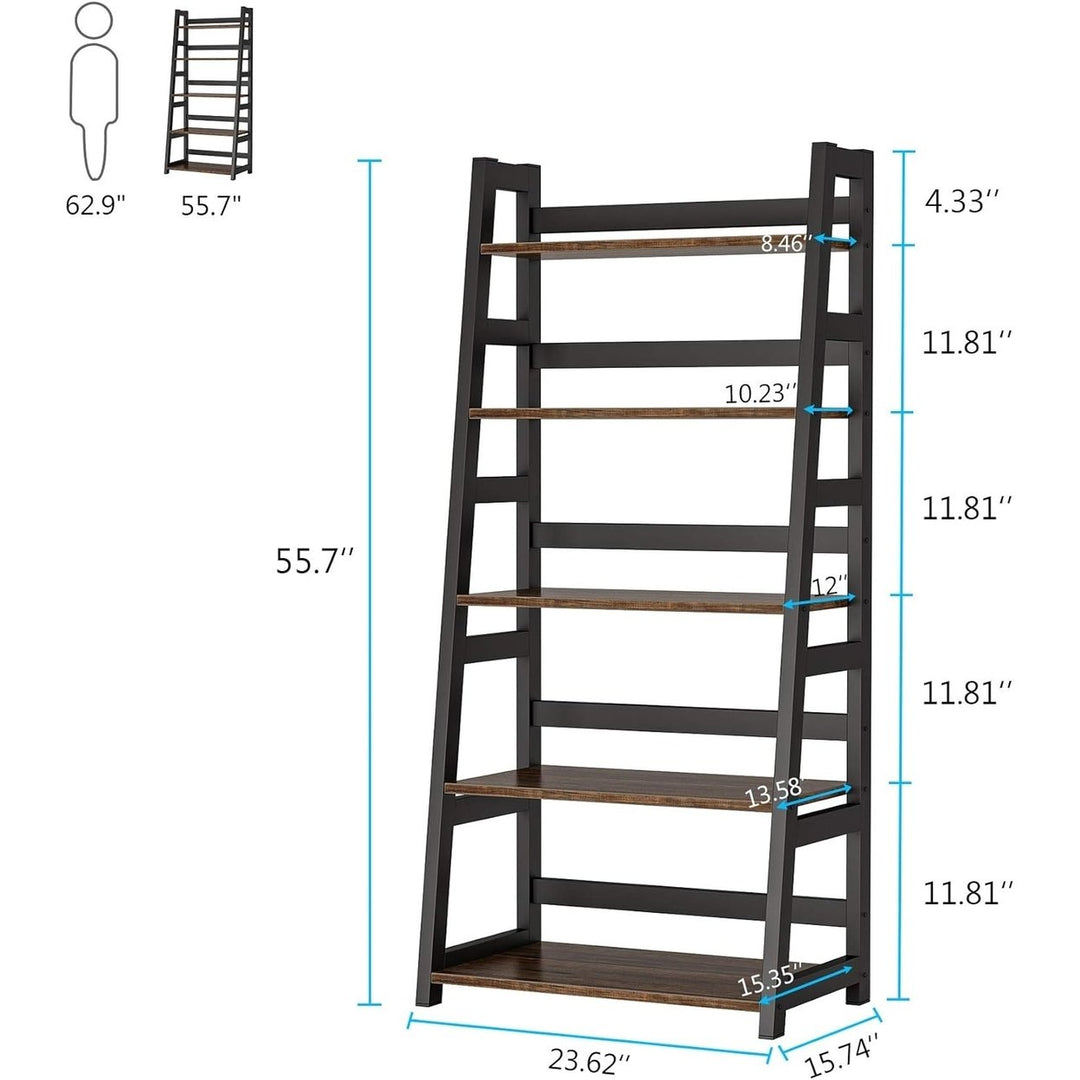 Tribesigns 5-Tier Bookshelf Modern Bookcase, 5 Shelf Ladder Shelf Book Storage Shelf Organizer Image 8