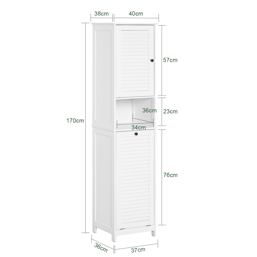 Haotian BZR124-W, Freestanding Tall Bathroom Cabinet Image 2