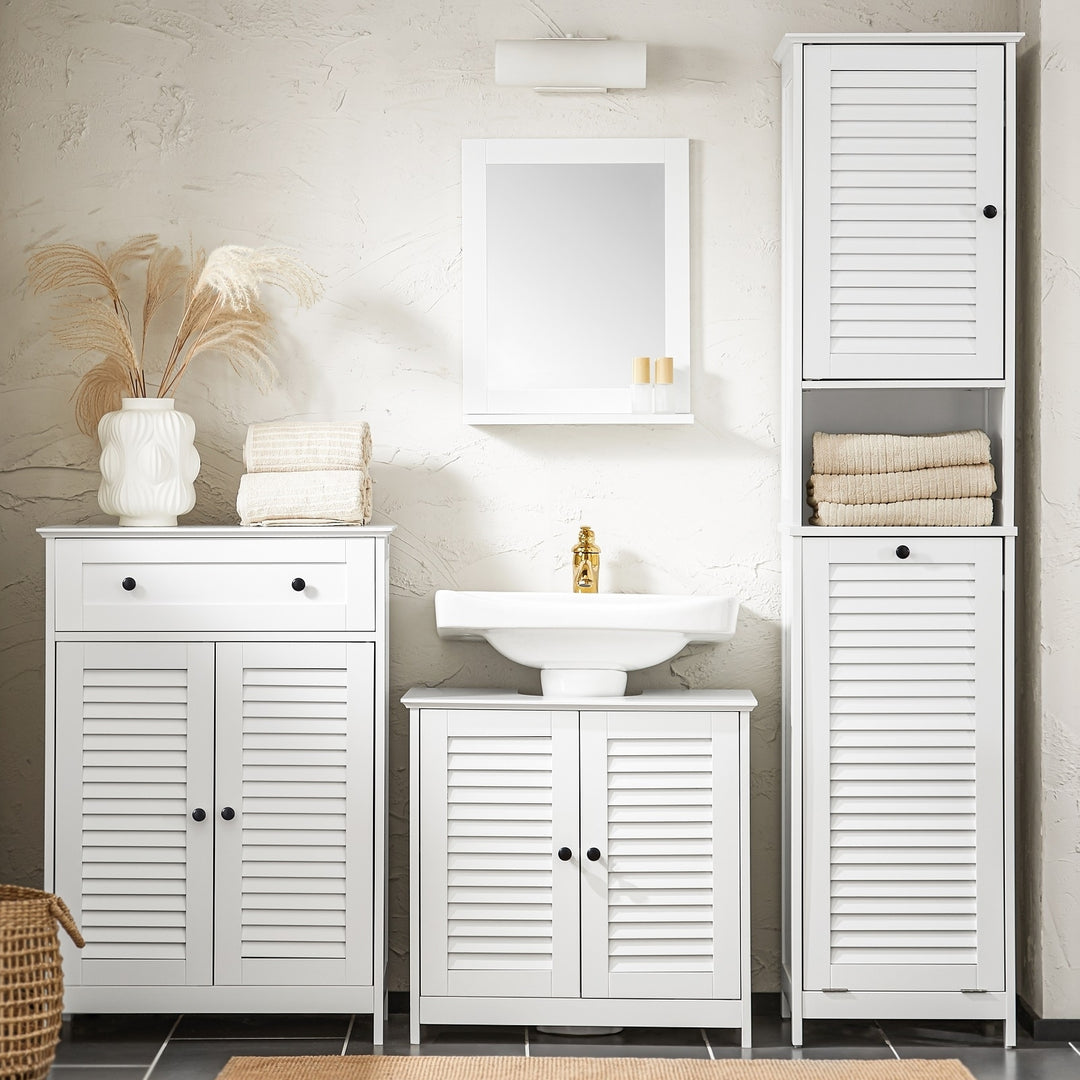 Haotian BZR124-W, Freestanding Tall Bathroom Cabinet Image 7