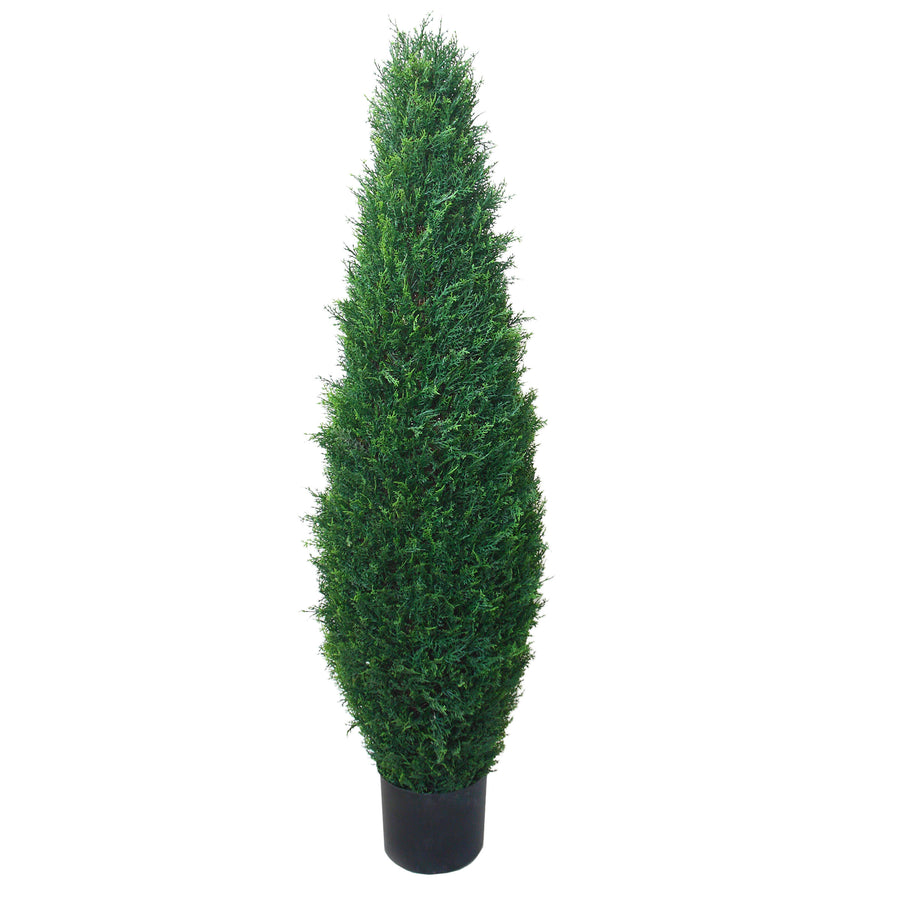 41 Inch Artificial Cyprus Tree Large Faux Potted Evergreen Plant for Indoor or Outdoor Decoration Image 1