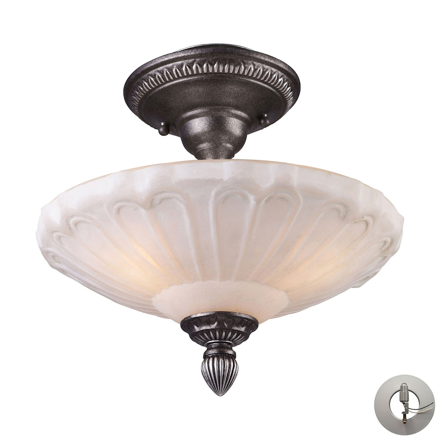 Restoration 12 Wide 3-Light Semi Flush Mount [08092-AGB-LA-ELK] Image 1