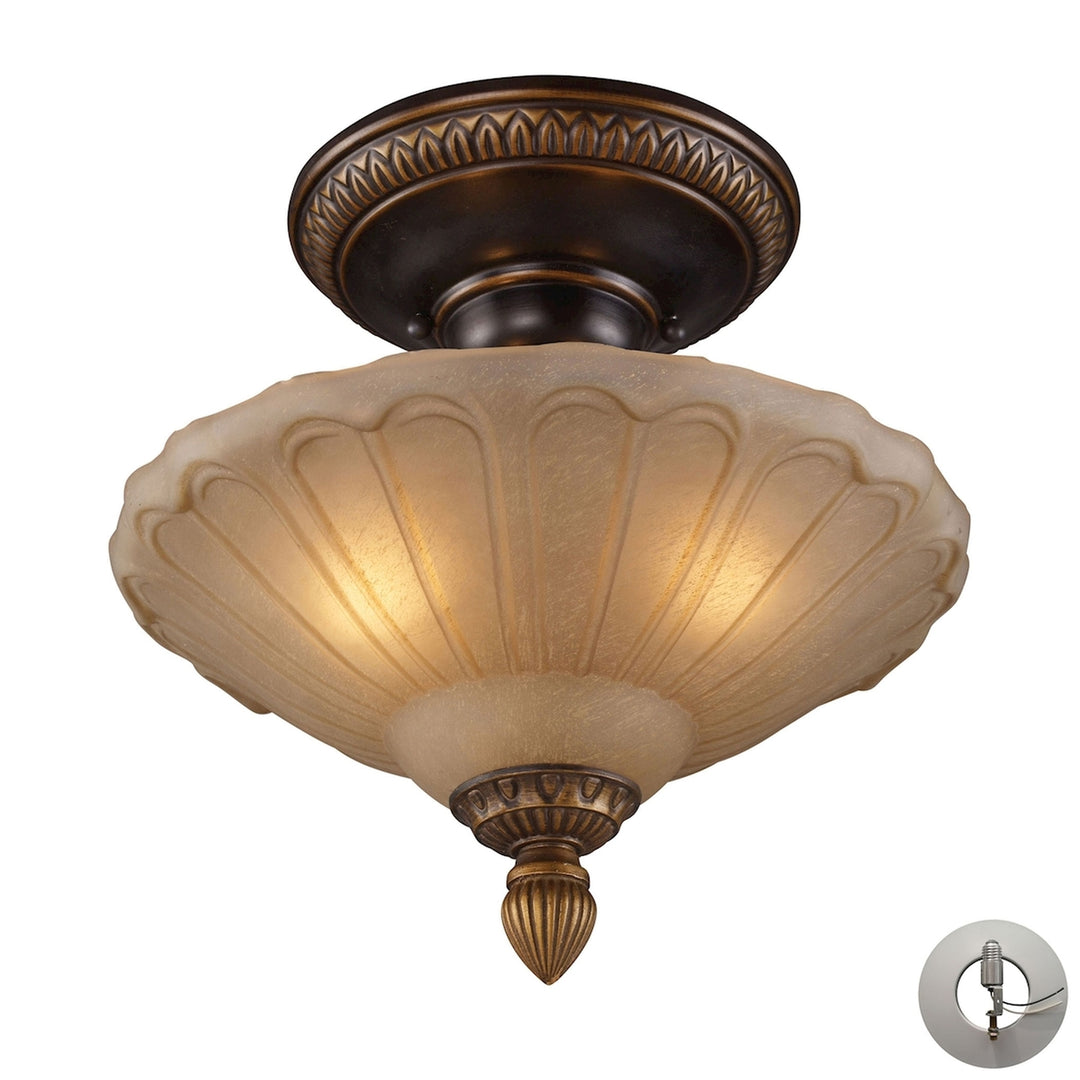 Restoration 12 Wide 3-Light Semi Flush Mount [08092-AGB-LA-ELK] Image 3