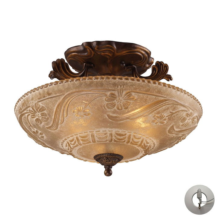 Restoration 16 Wide 3-Light Semi Flush Mount [08101-AGB-ELK] Image 1